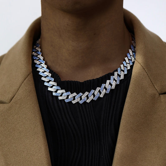 Collar con cierre de caja en forma de diamante simple de moda para hombres